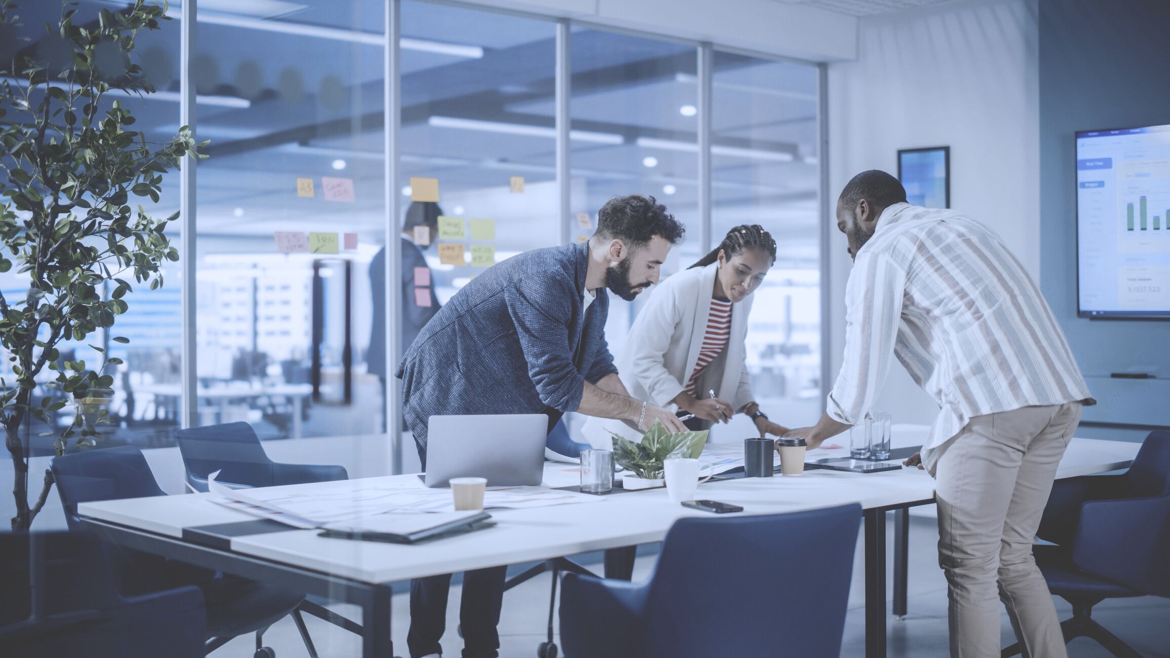 group of people in front of stage
